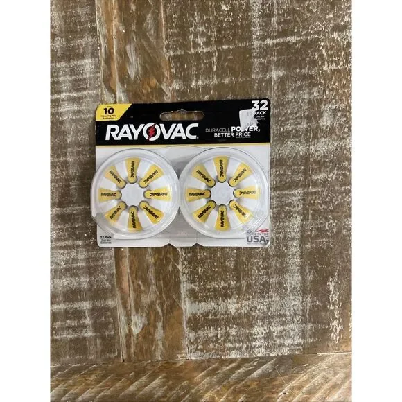 NEW SEALED RAYOVAC Hearing Aid Batteries Size 10 32 pack‎ - Expires July 2027