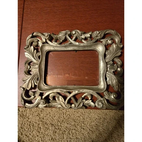 Vintage Ornate Scroll Leaf Picture Frame Metallic Champagne Gold Silver Finish