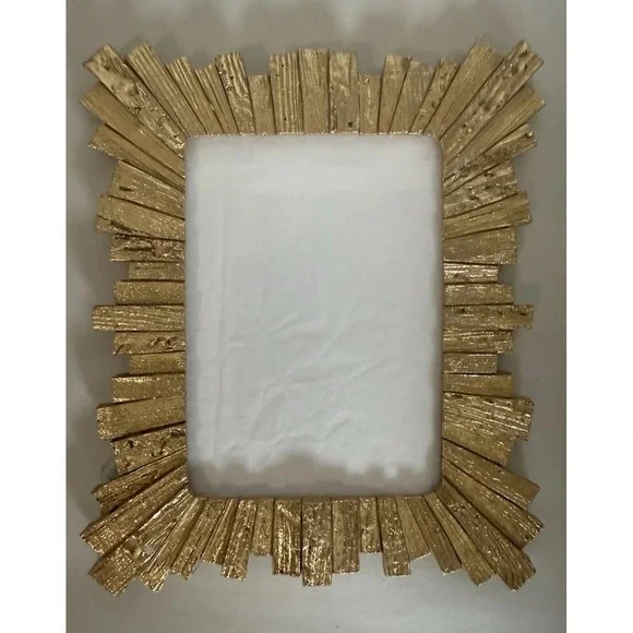 Frame Gold Hollywood Regency Glamour Style Sunburst 5 X 7 Photo Art Deco 8x9.5