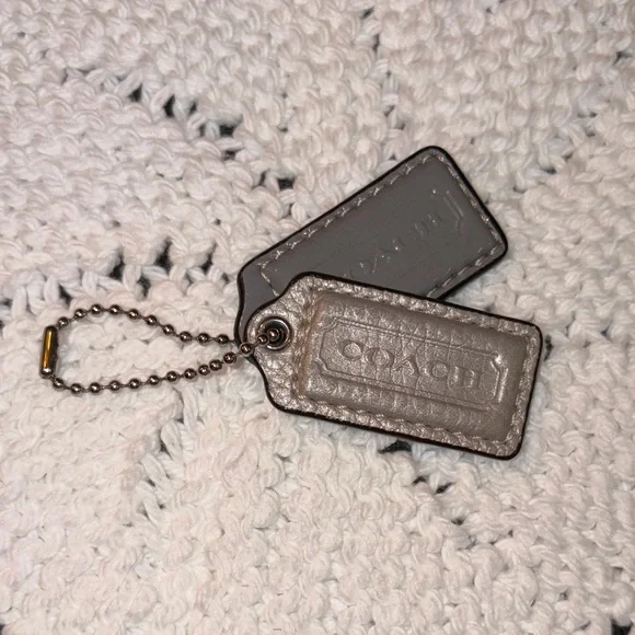 Coach Metallic and Gray Bag Hang Tag Duo