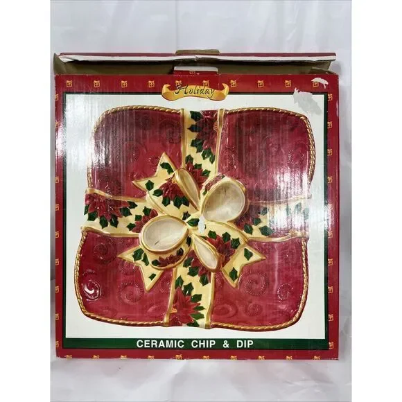 World Bazzars Christmas Ceramic Chip‎ And Dip Wreath