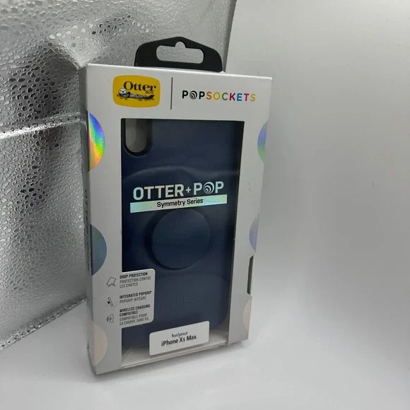 Otterbox PopSockets Symmetry Series Case iPhone Xs Max Navy Blue Integrated Grip