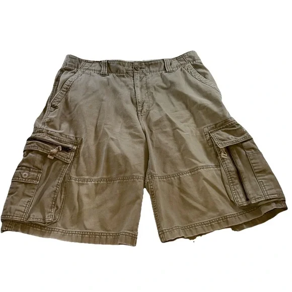 Aeropostale Mens 38 Utility Authentic Cargo Shorts Multi-Pocket Long Gorp Grunge