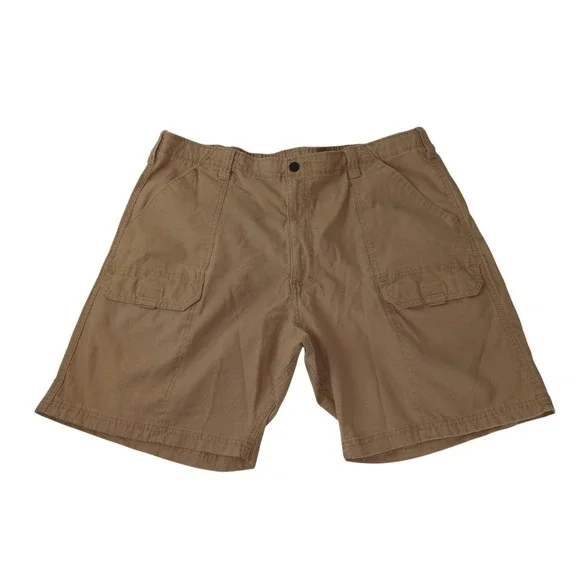 Timberland Men's Cargo Shorts Brown Zipper Pocket Size 40