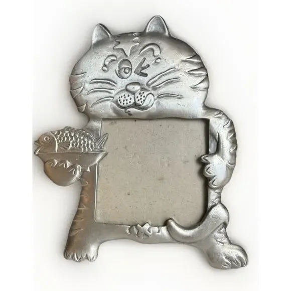 Sixtrees Pewter Cat Kitten Fish Picture Frame 6