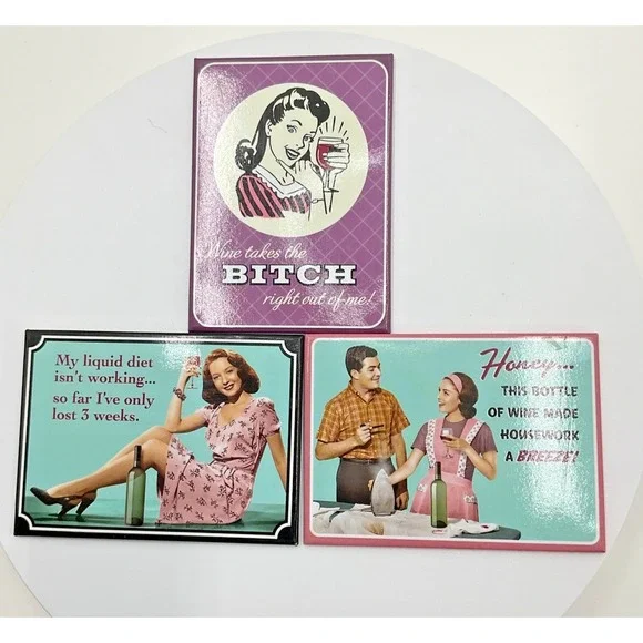 Hi Mom Retro Humor Magnet‎ Set, 3-Piece