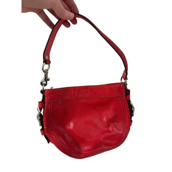Coach Red Patent Leather Shoulder Bag GS