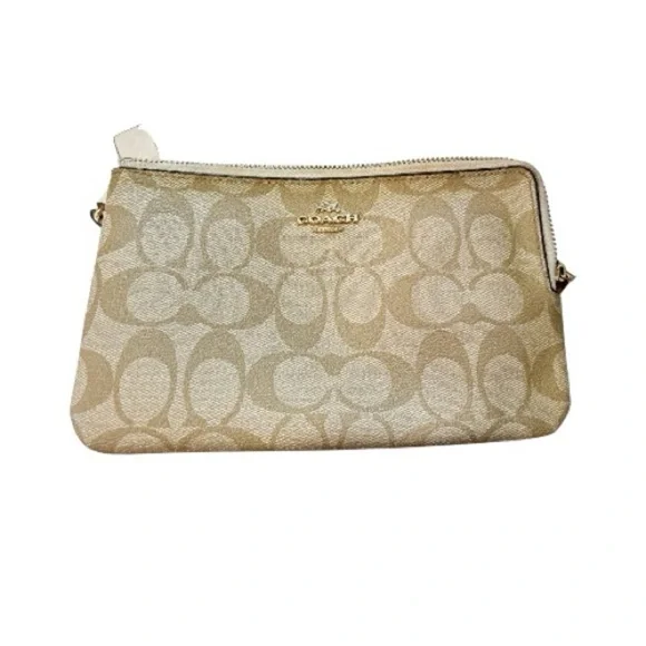 Coach Signature Canvas Wristlet Wallet Beige/Tan – Classic Logo