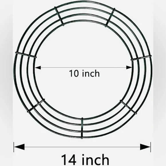 14” Round Metal Wire Wreath Ring Form for DIY Floral Wreaths Arts & Crafts NWT