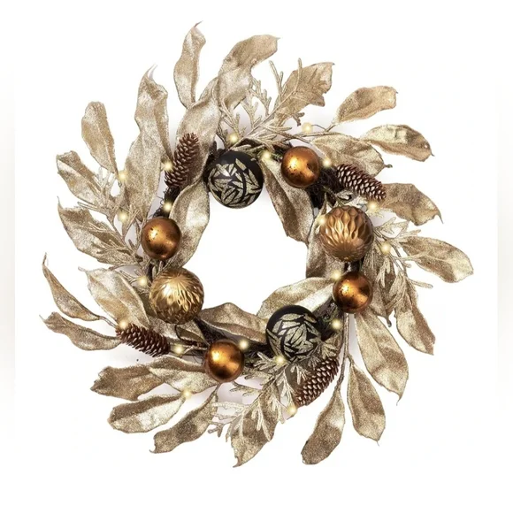 Decorbyhannah Christmas Wreaths for Front Door, 24 inch Prelit Christmas Wreaths