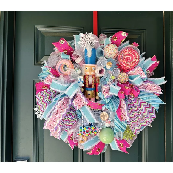 Candyland Wreath, nutcracker wreath, candyland decor Decor, nutcracker decor
