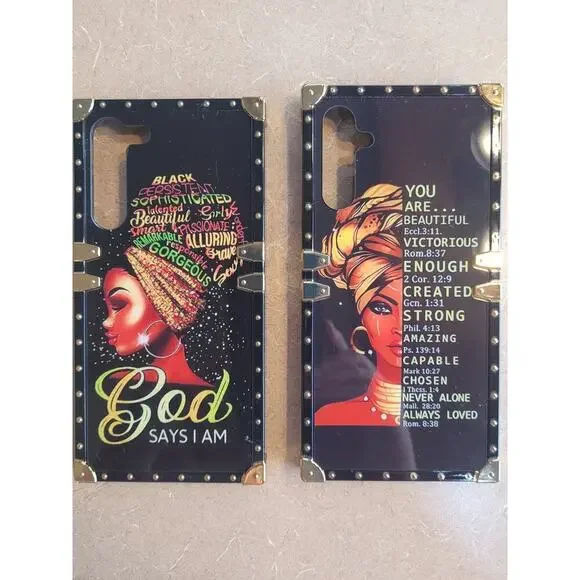 Samsung Galaxy A34 5G Phone Case Blk/Gold Hardware Religious New Lot of 2