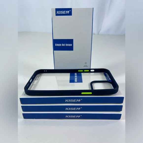 KISEN - 4PC Simple But Unique iPhone 12 Pro Max Case In Navy Blue/Clear NIB