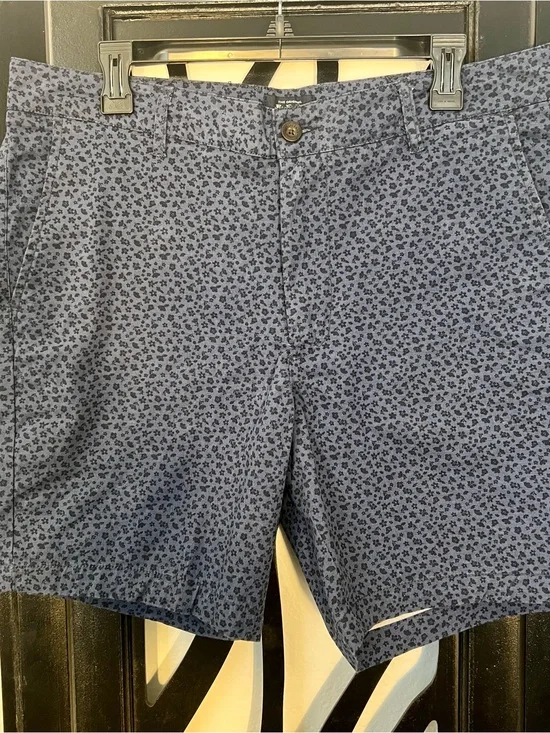 Ben Sherman Stretch Regular Fit Blue Floral Print Size 36W Men's Shorts Golf