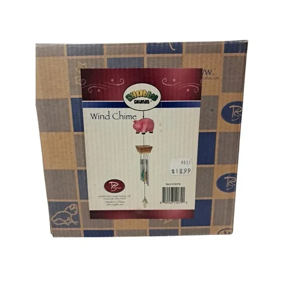 Wind Chime Pink Pig New In Box