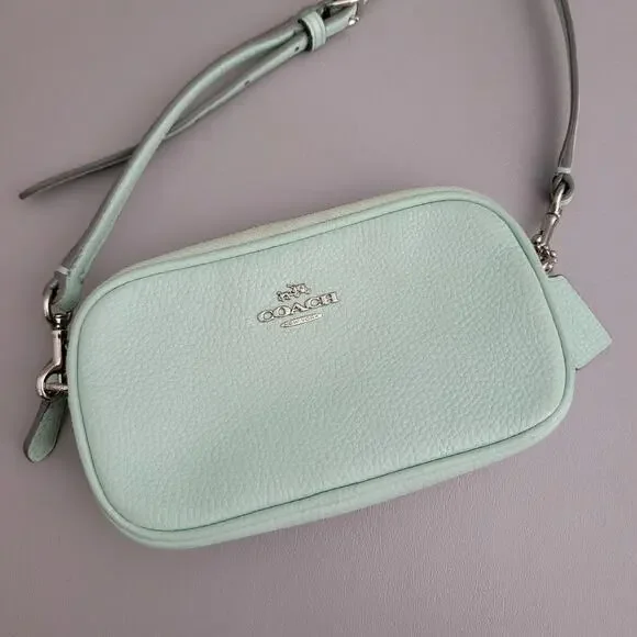 Coach Jes Tiffany Blue crossbody Double Zip Mini