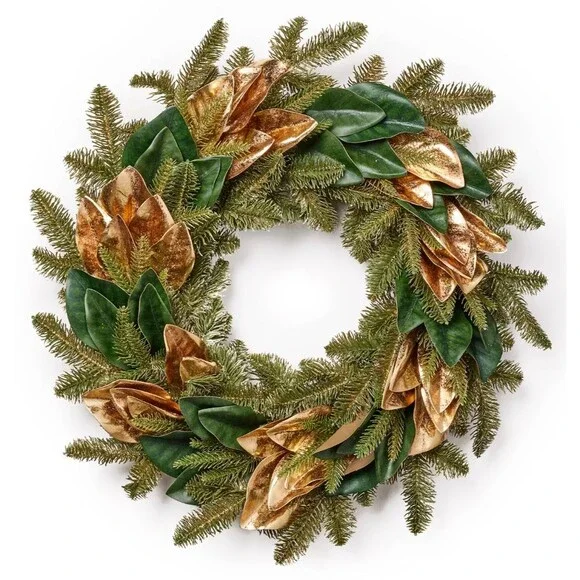 Macy's Classic Holiday Lane Gold Leaf & Green Sparkle Branches 24