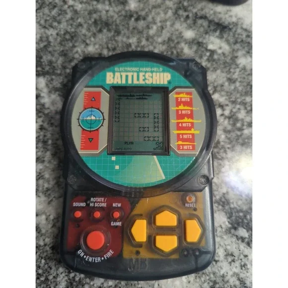 Vintage Electronic Battleship Handheld Game Milton Bradley 1995 Works New Batter