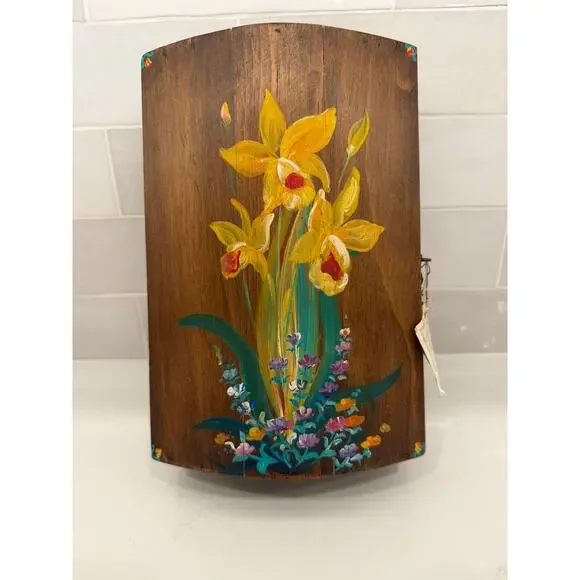 Vintage Antique Unused El Viego Arte Art Mexico Carved Wood Trinket‎ Jewelry Box