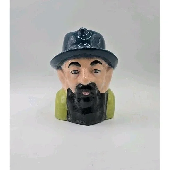Miniature Toby Jug Japanese Fisherman Sign Bottom Vintage 4x4 in