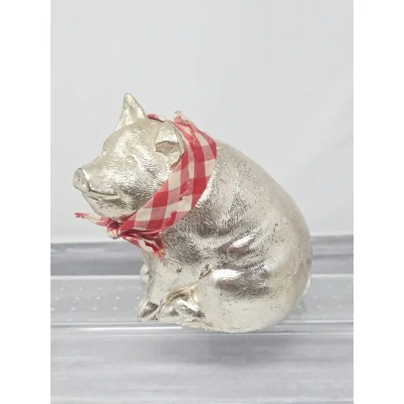 Vtg Reed & Barton Classic Piggy Coin Bank‎ Silver plated PIG