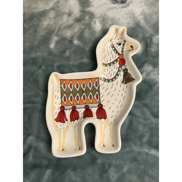 Llama Trinket Dish Colorful Jewelry Decor‎ Decorative Ceramic 6.5
