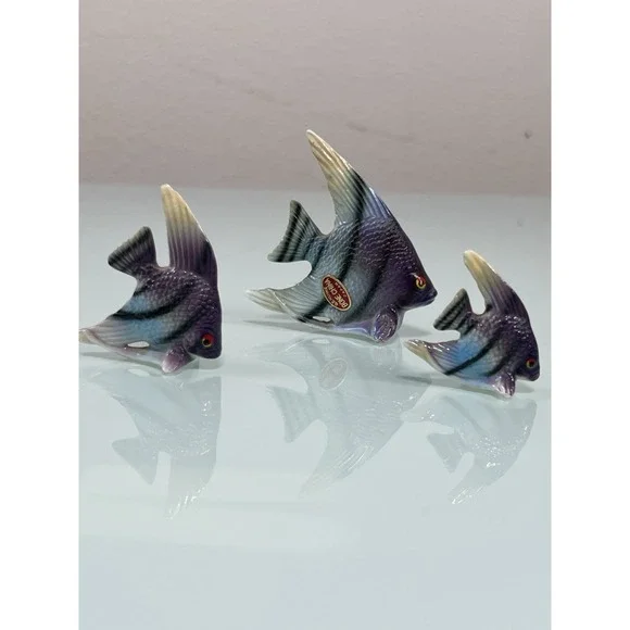 Vintage‎ Bone China Japan Angelfish Figurines Set of 3