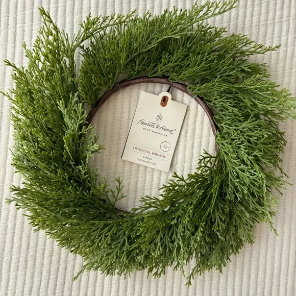 Hearth & Hand with Magnolia Artificial Cypress Wreath 12