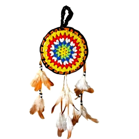 Hand Crafted Crochet Dreamcatcher Feather Decor