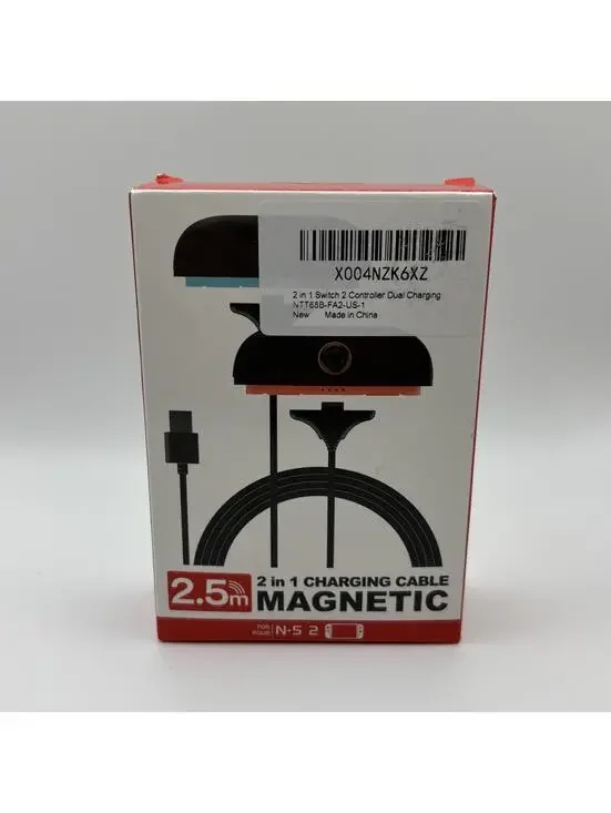 Nintendo Switch 2 Magnetic Charging Cable 2 Pack 2.5 Meter Cord NS2