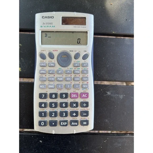 Casio‎ Fx-115MS Scientific Calculator Two Way Power Solar & Battery Tested Works