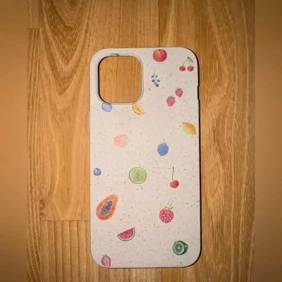 iPhone 12 Pro Max Eco-Friendly White Fruit Pattern Phone Case - Unbranded