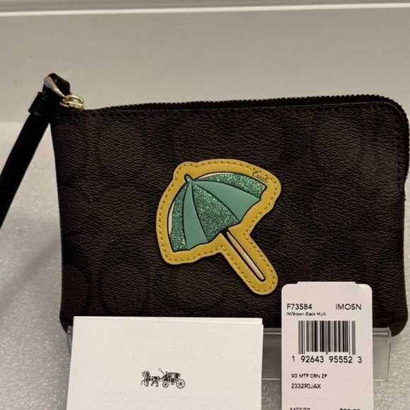 Coach Zip Wristlet with Umbrella Motif RARE