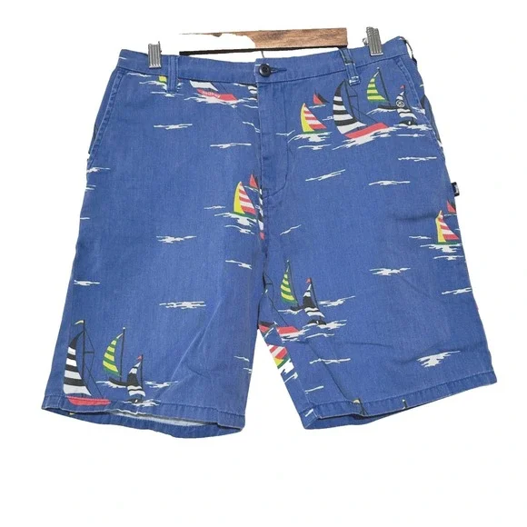 STUSSY Mens Chino Shorts Blue Sailing Preppy 8