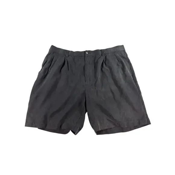 Tommy Bahama Silk Shorts Mens 42 Black‎ Flat Front Casual Dress 8.5 Inseam