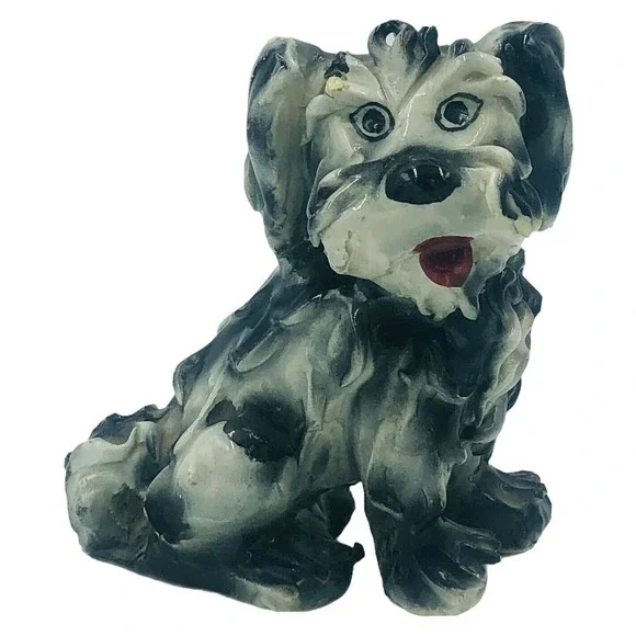 Vintage Spaghetti Dog Scruffy Terrier Pottery Hand Painted Italy 5