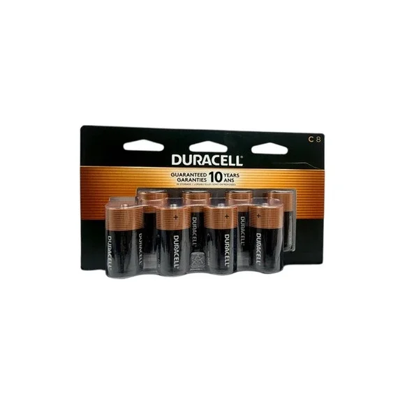 Duracell MN14R8DW‎ CopperTop Alkaline C Batteries 8 Pack for Household & Office