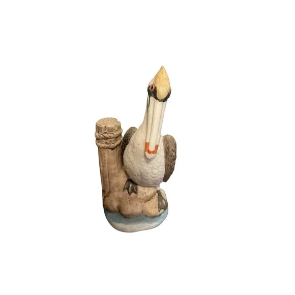 George Good Vintage Porcelain Pelican Figurine Nautical Dock Piling Coastal