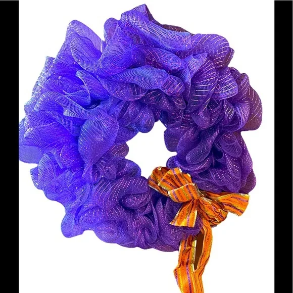Purple and Orange Light Up Wreath