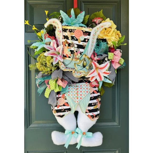 Mad Hatter Wreath, Easter Wreath, Mad Hatter Wreath, Alice In Wonderland Wreath