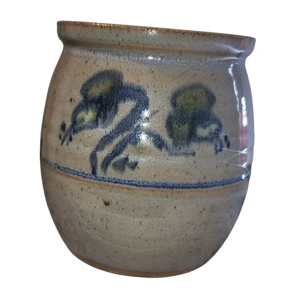 Zacher Pottery Vase Handcrafted Signed Made in Zenith WV Floral Design
