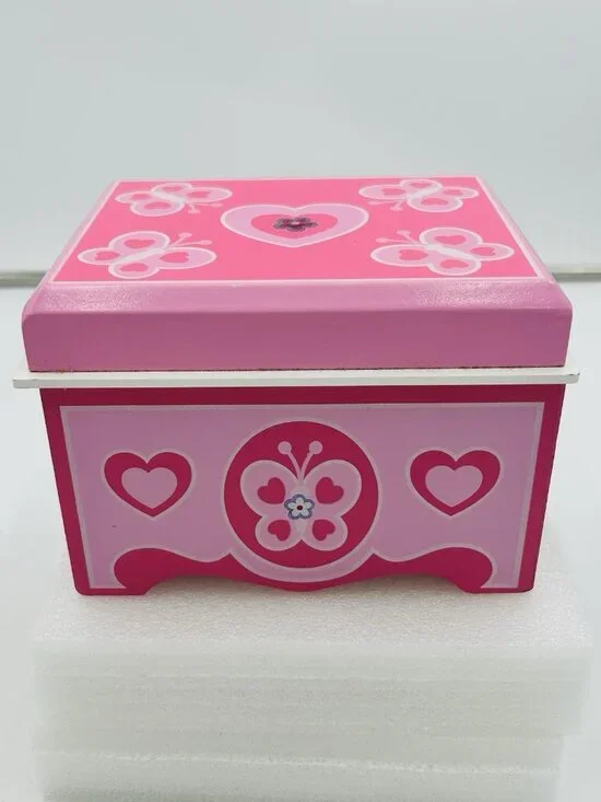 Melissa and Doug Jewelry Box Container Small Pink Felt Lined 6.5 x 5.5 x 4.5