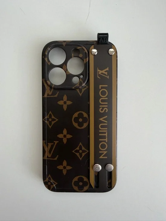 NWOT* iPhone 14 Pro LV Brown Monogram Phone Case with Grip Strap