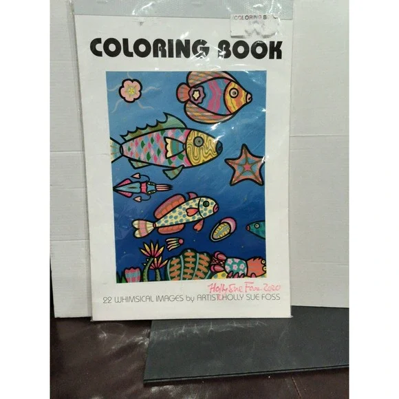 Holly Sue Foss Giant Adult Coloring Book Whimsical Fish Animals 22 Pages 11