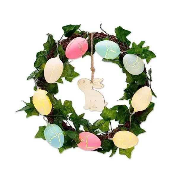 Wreaths with LED Lights for Front Door,Door Wreath Decorations,with Timing...