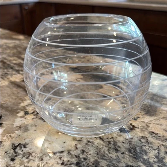 Kate Spade New York by Lenox Horizontal Etch Rose Bowl Crystal 4.75”