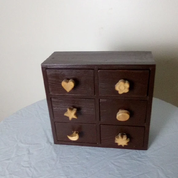 Wooden Mini Drawer Organizer - Brown and Tan 9