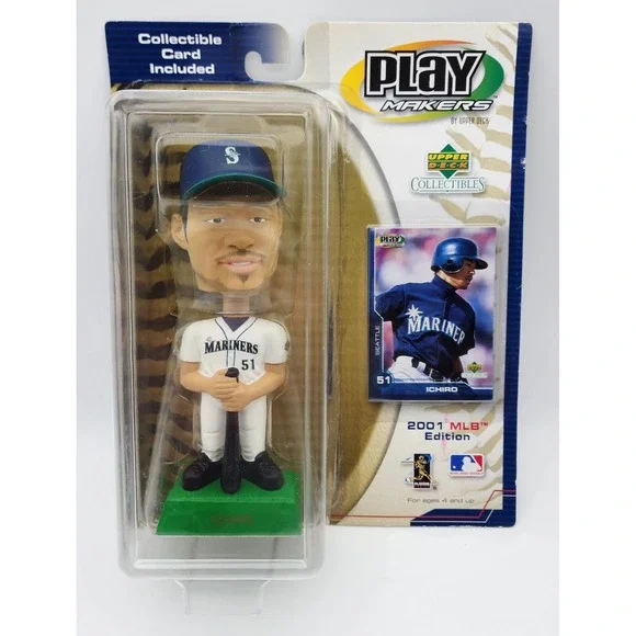 2001 MLB Play Makers Upper Deck Seattle Mariners Ichiro Suzuki Bobblehead‎