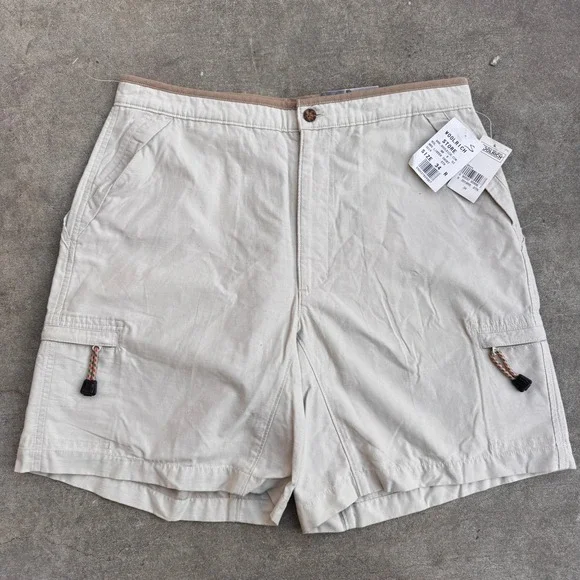 Woolrich Linden Shorts Mens 34 Stone Beige Herringbone Cargo Utility 3019RS NWT