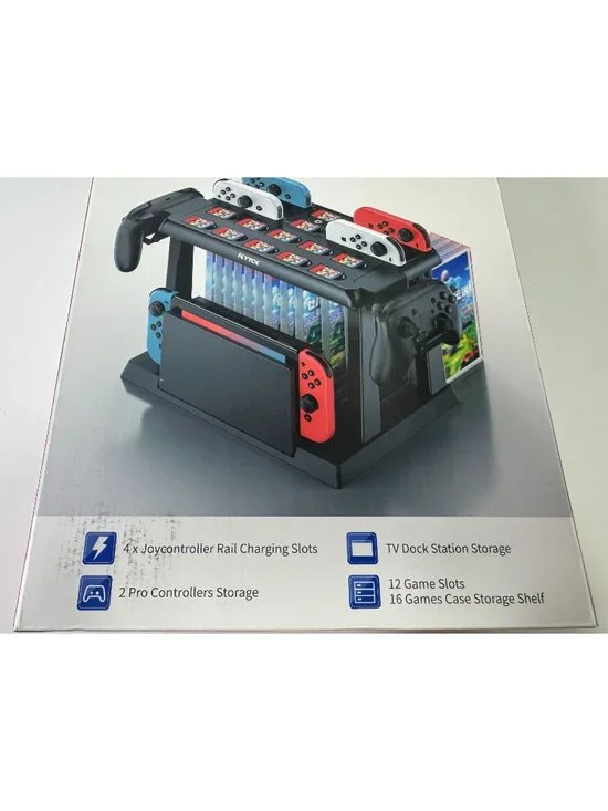 KYTOCK NS Controller Charger & Storage Stand For Original NS & NS OLED With Game